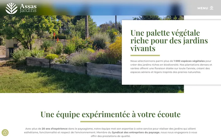 Capture du site de Assas Jardin, Paysagiste à Assas