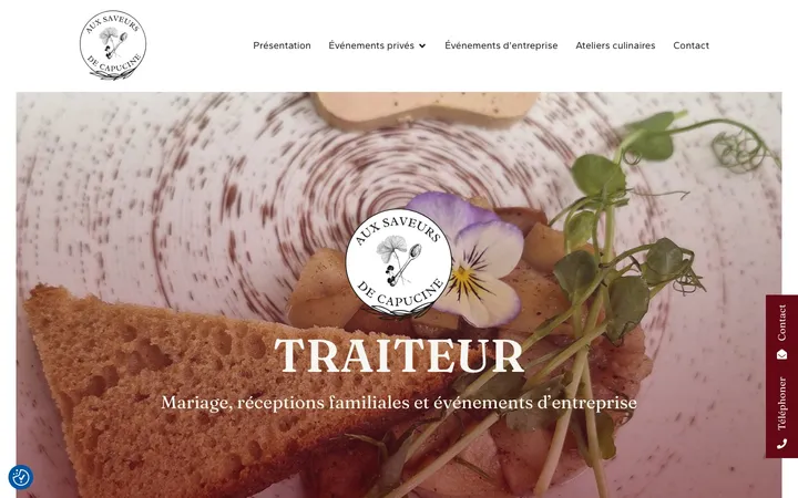 Capture du site de Aux Saveurs de Capucine, Traiteur & réceptions à Béziers