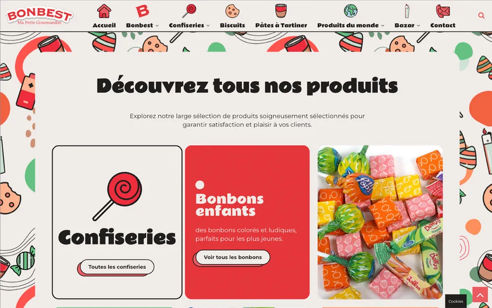 Capture du site de BONBEST, Confiserie d'impulsion & merchandising (grossiste) à Pézenas
