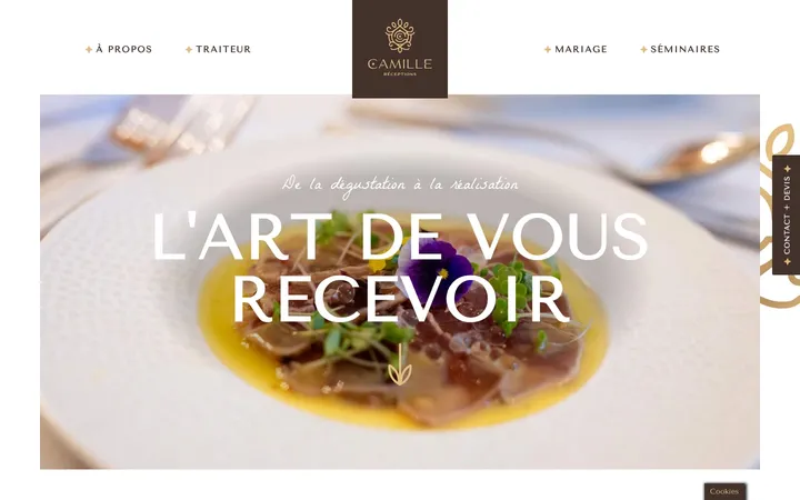 Capture du site de Camille Réceptions, Traiteur & événementiel à Hérault