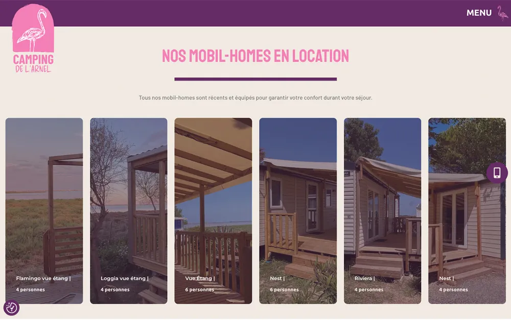 Capture du site de Camping de l'Arnel, Camping à Villeneuve-lès-Maguelone