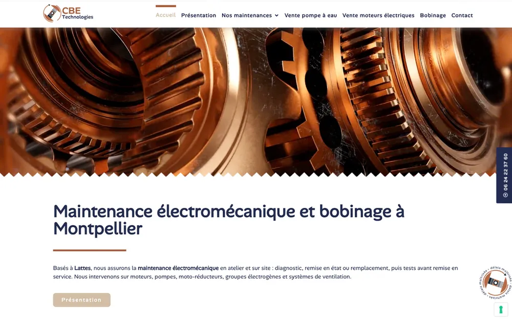 Capture du site de CBE Technologies, Maintenance électromécanique à Lattes