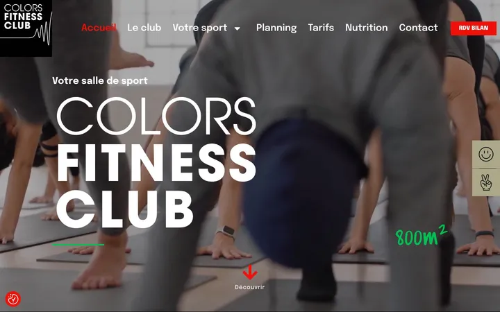 Capture du site de Colors Fitness Club, Salle de sport à Nîmes