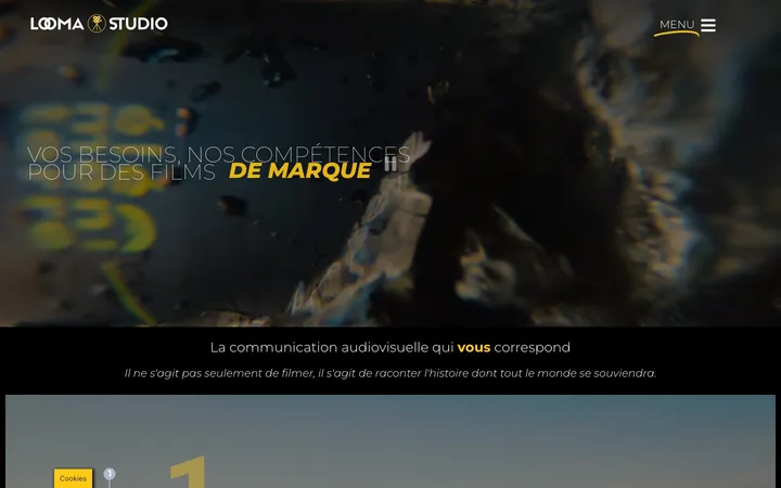 Capture du site de Looma Studio, Production audiovisuelle à Guzargues