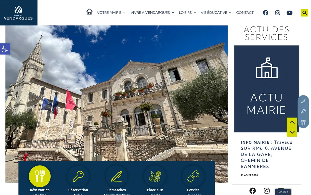 Aperçu du site créé pour Mairie de Vendargues
