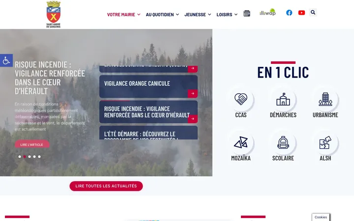 Capture du site de Mairie de Saint-André-de-Sangonis, Collectivité territoriale (mairie) à Saint-André-de-Sangonis