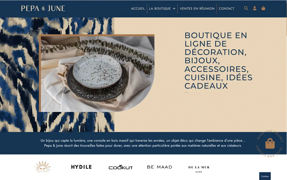 Capture du site de Pepa & June, Décoration & créateurs à Caveirac