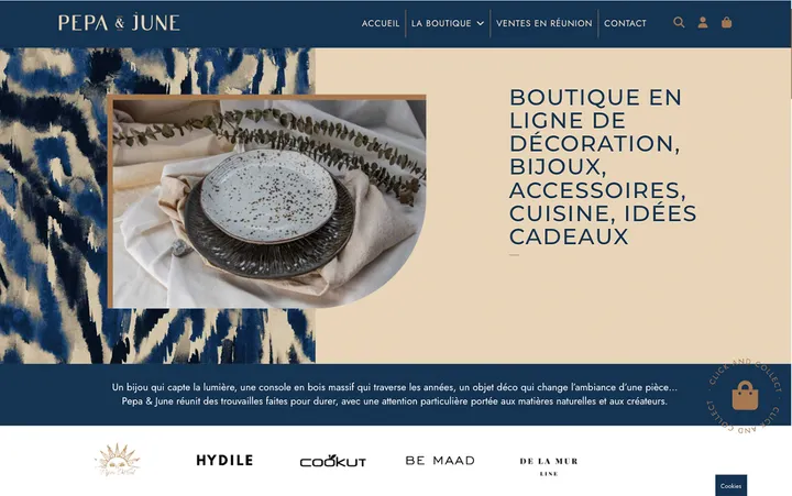 Capture du site de Pepa & June, Décoration & créateurs à Caveirac