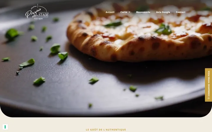 Capture du site de La Pizzéria du Stade, Pizzeria au feu de bois à Sérignan