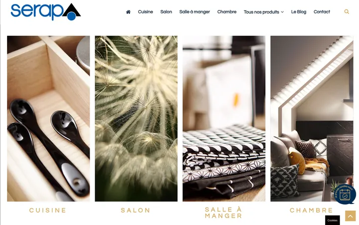 Capture du site de SERAP, Ameublement & aménagement intérieur à Clichy